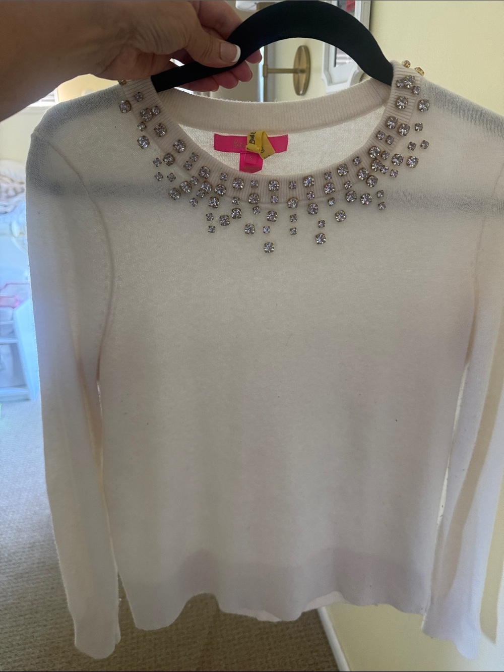 Lilly Pultizer Embellished Crewneck Sweater - cream